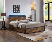 Load image into Gallery viewer, Wood Grain Storage Bed with USB if-5930 Double Size
