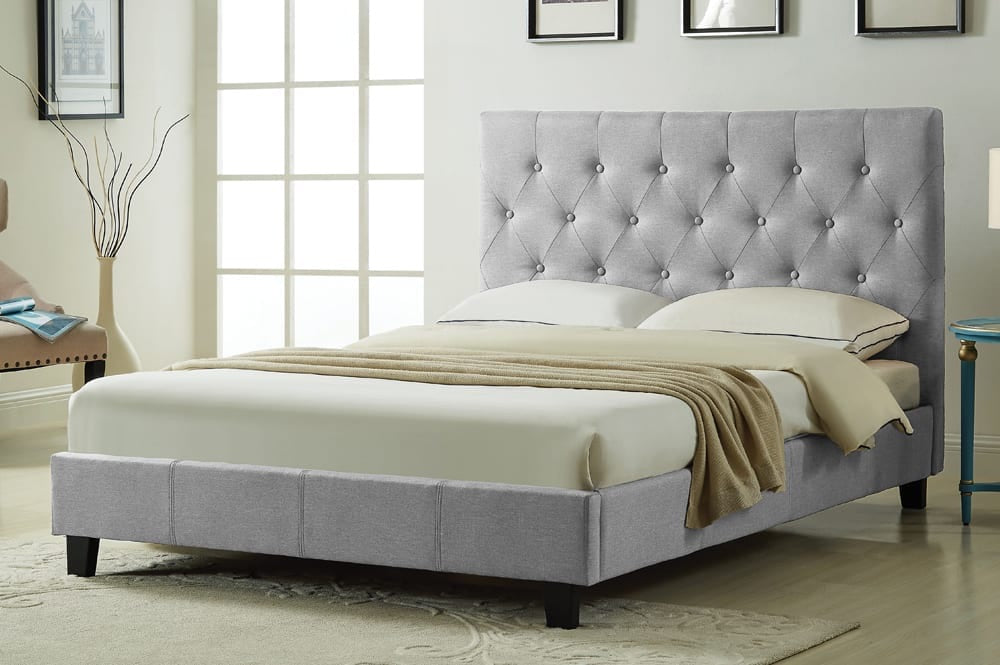 Light grey store platform bed