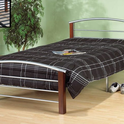 Silver and Dark Cherry Single Size Bed Frame 127