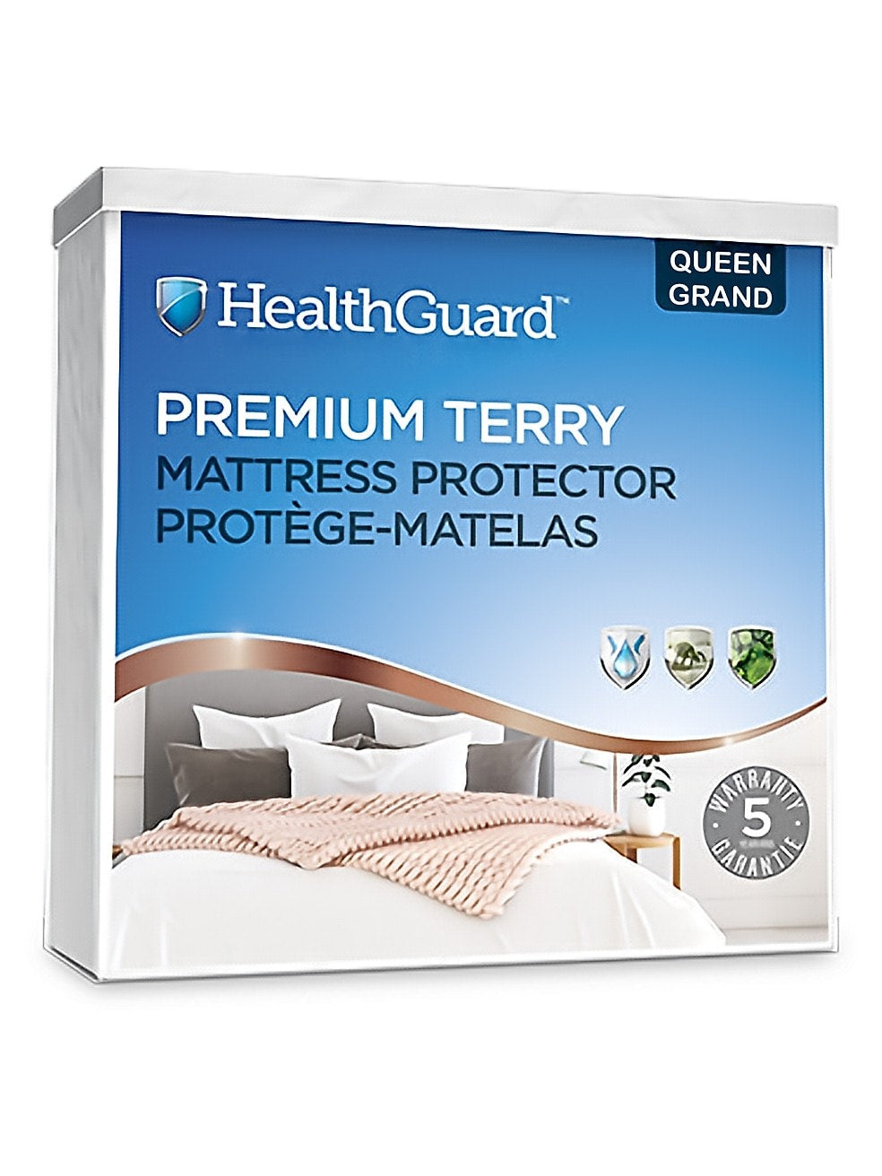 HealthGuard Premium Terry Queen Mattress Protector