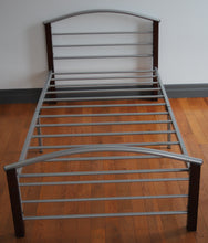 Load image into Gallery viewer, Silver and Dark Cherry Single Size Bed Frame 127
