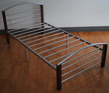 Load image into Gallery viewer, Silver and Dark Cherry Single Size Bed Frame 127
